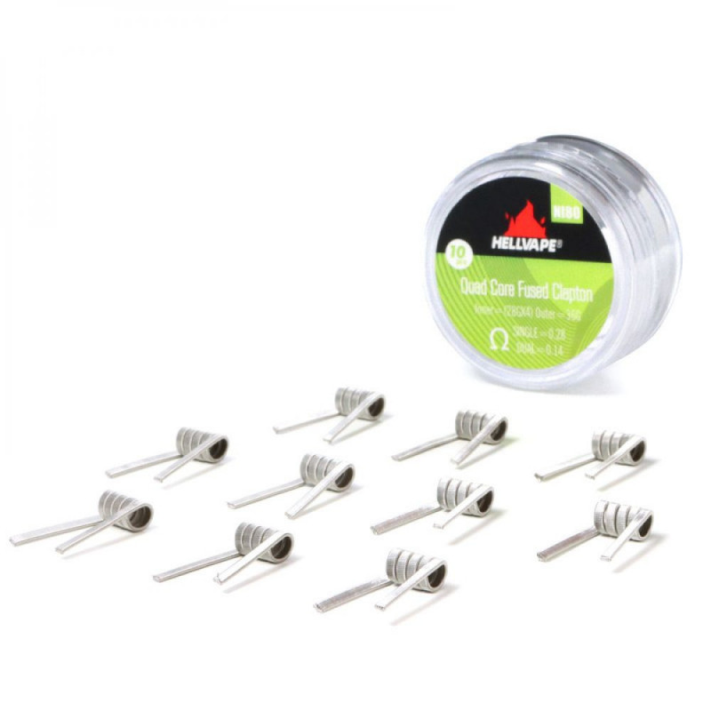 Coils Ni80 Quad Core Fused Clapton - par 10 - Hellvape