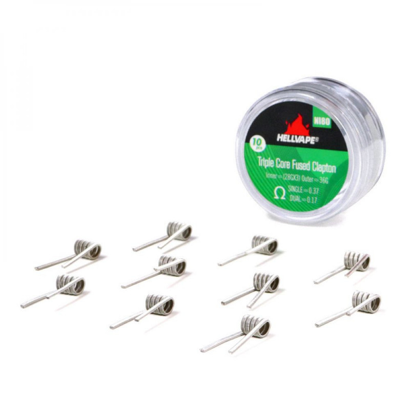 Coils Ni80 Triple Core Fused Clapton - par 10 - Hellvape