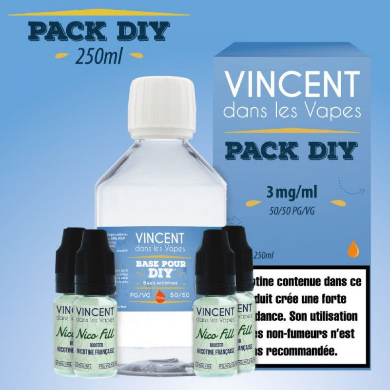 Pack DIY Booster français 250ml 3mg/ml PG 50 - VG 50 - VDLV