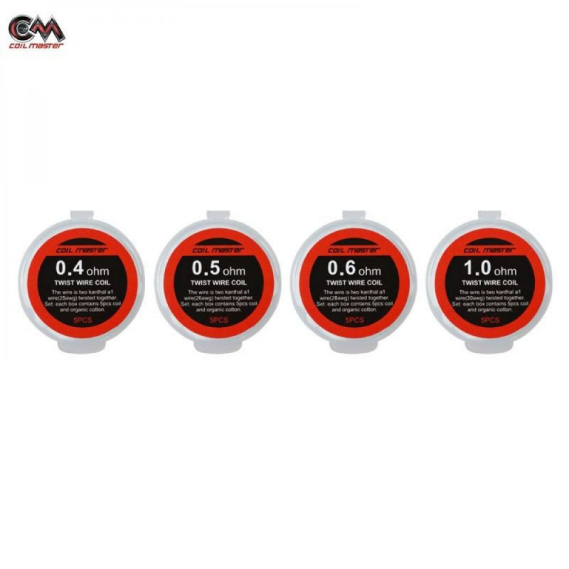 Coils pré-faites Twist (5pcs) - Coil Master - Ohm : 0.5ohm