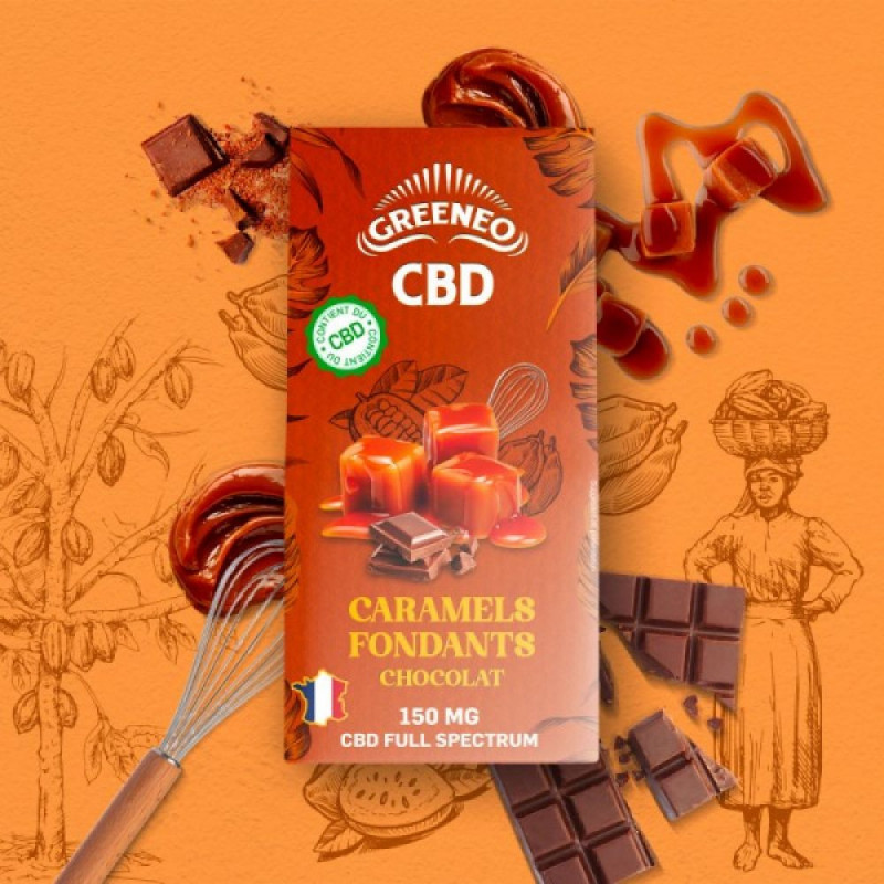 Caramels fondants au chocolat CBD Greeneo - 375mg